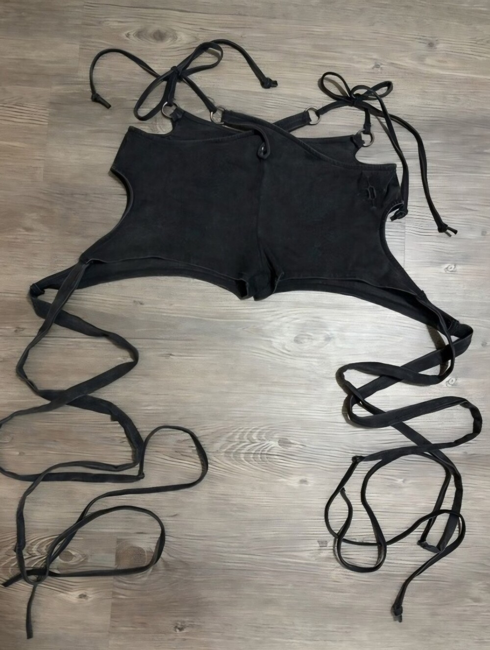 NWOT Dolls Kill Black Cutout Strappy Shorts